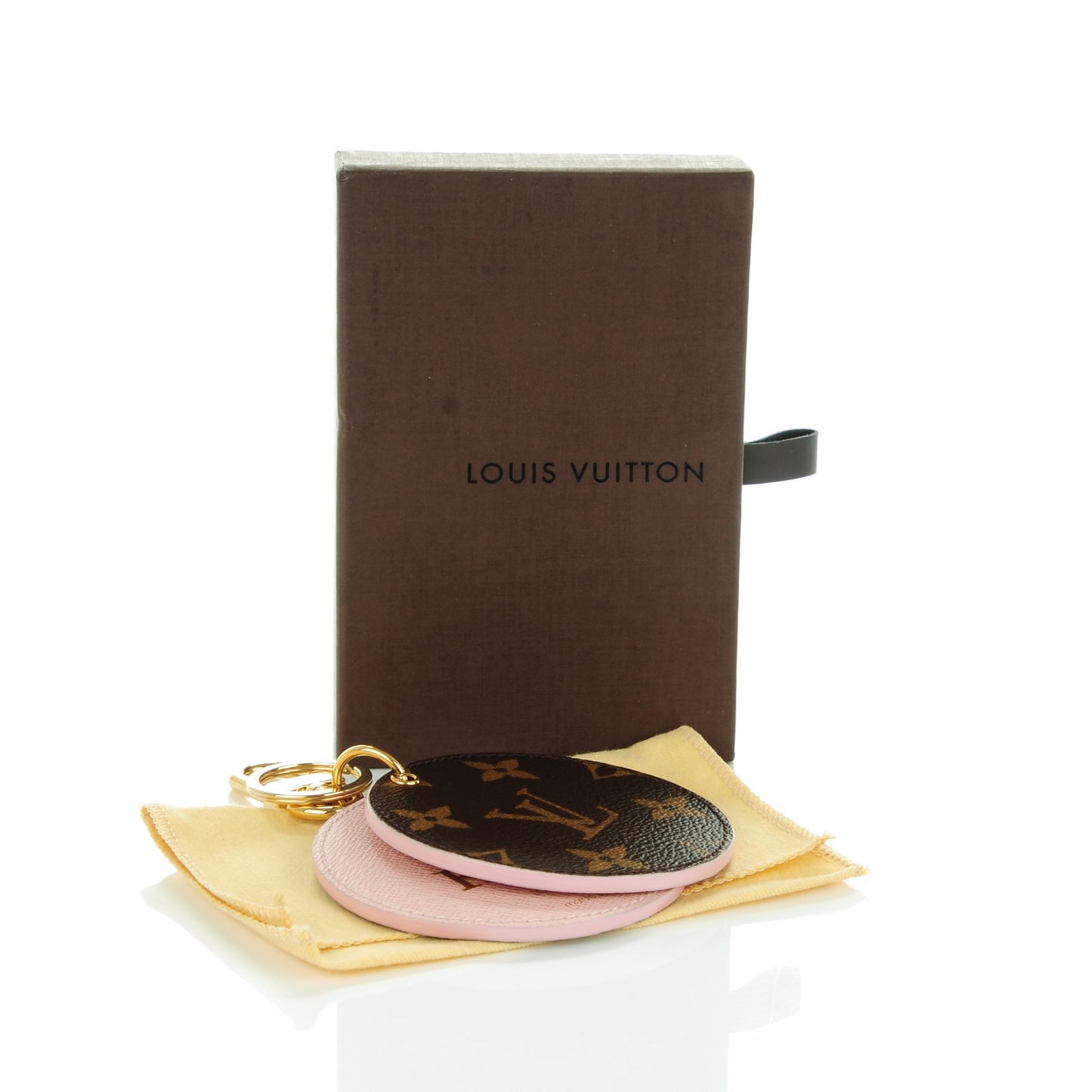 Monogram LV Mirror Bag Charm Key Holder Rose Ballerine