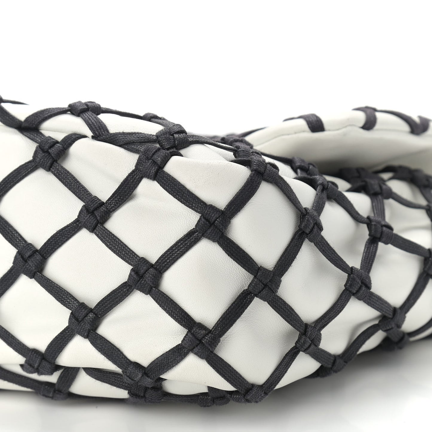 Lambskin Jumbo Canebiers Net Flap White