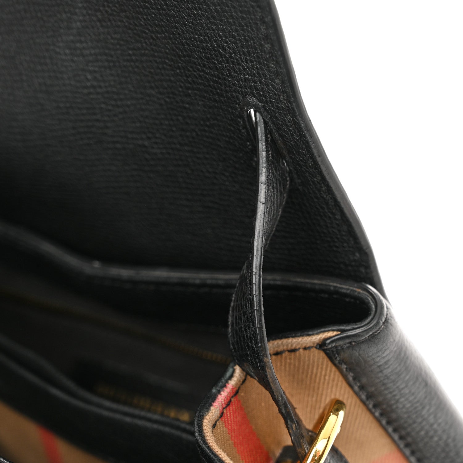 Burberry Derby Calfskin House Check Small Camberley Black 10 of 19