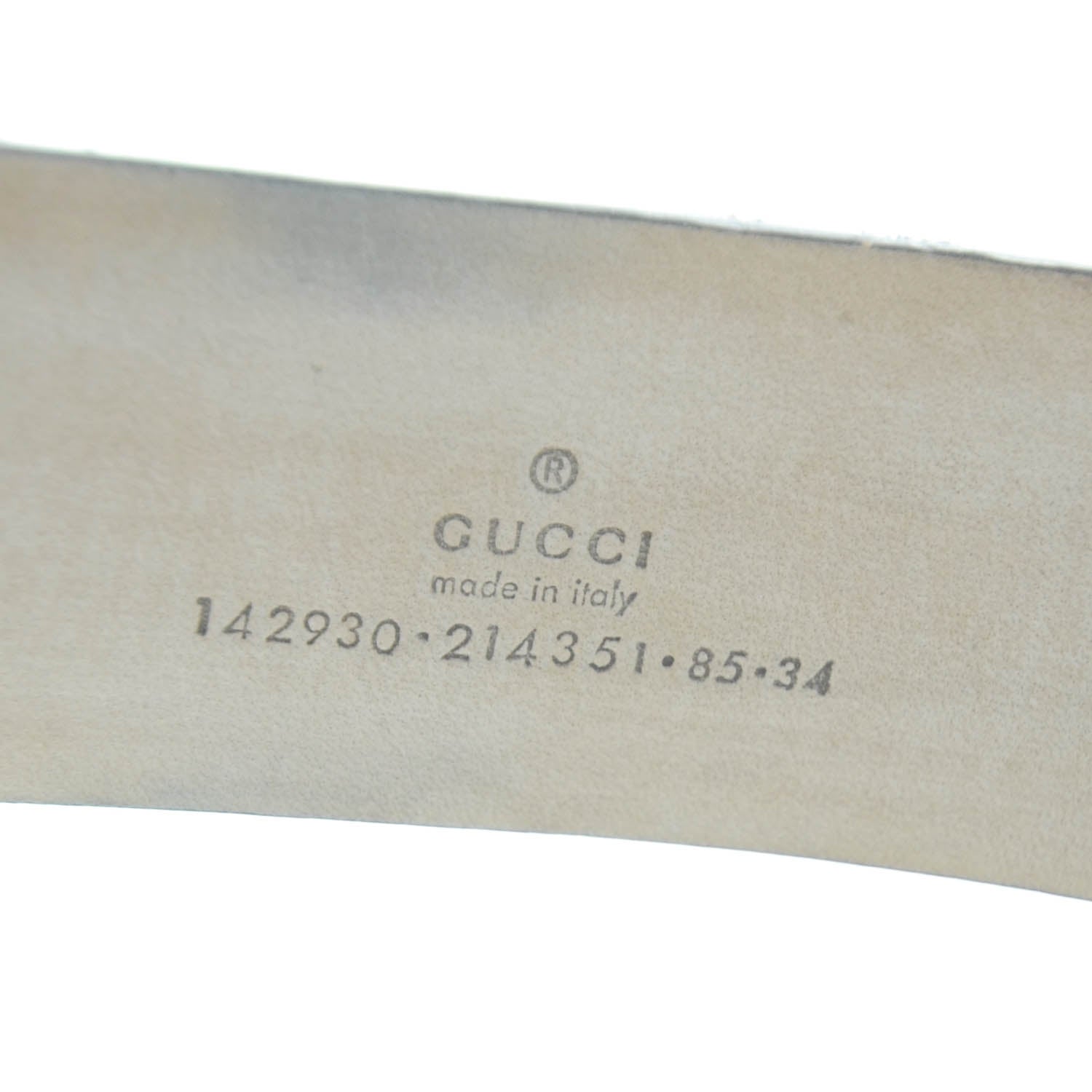 Gucci GG Plus Monogram Calfskin Interlocking G 40mm Belt 85 34 White 2 of 5
