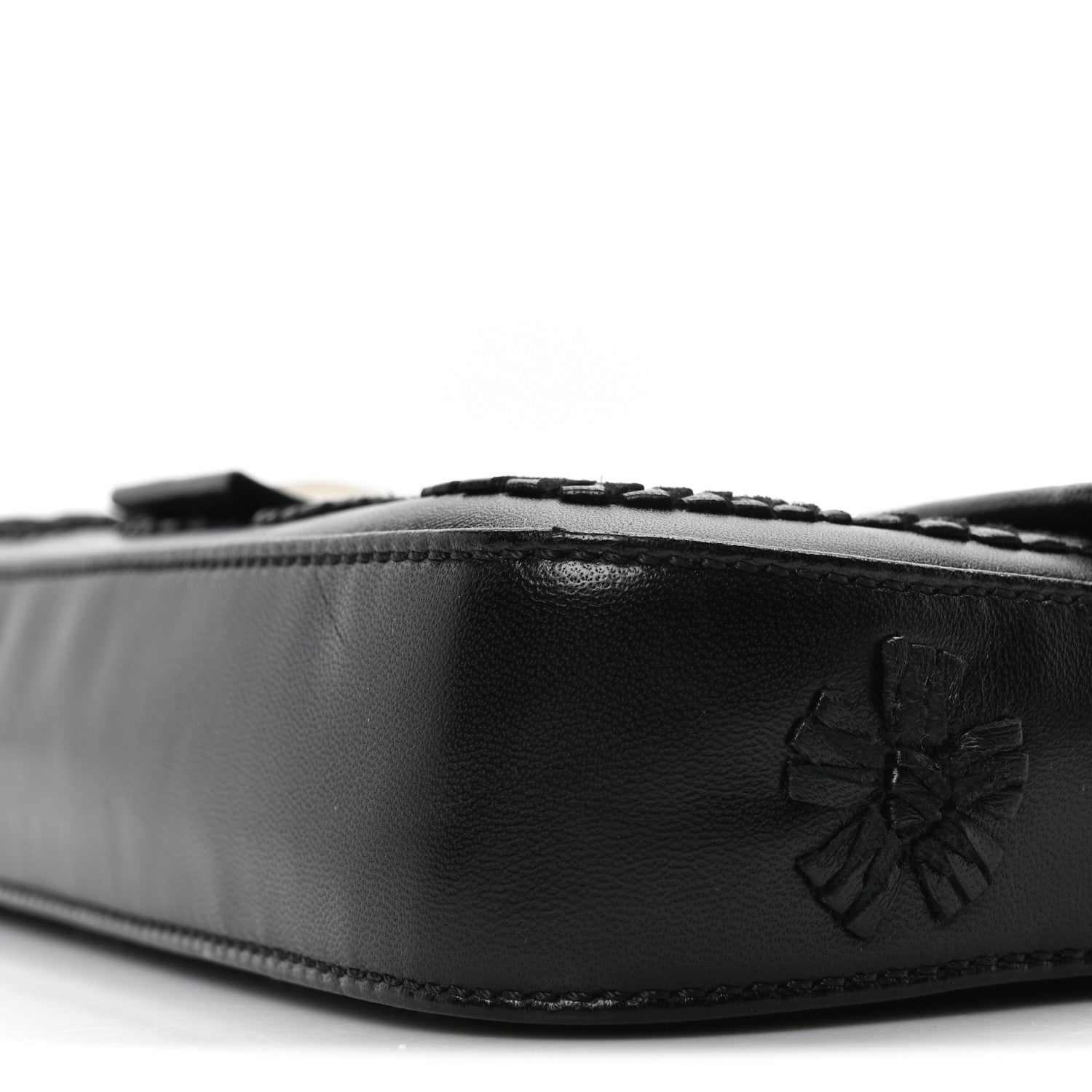 Fendi Nappa Floral Embroidered Baguette Black 10 of 10