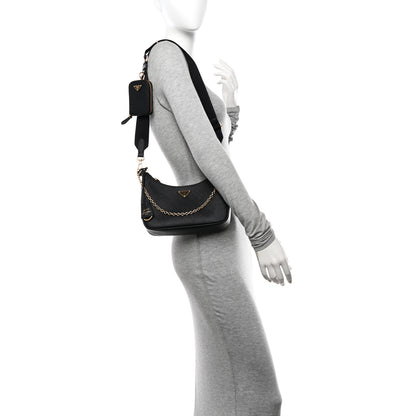 Prada Saffiano Lux Re-Edition 2005 Shoulder Bag Black 2 of 11