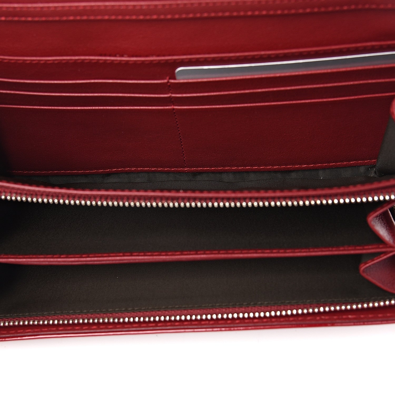 Christian Dior Patent Cannage Rendezvous Chain Wallet Red 4 of 9
