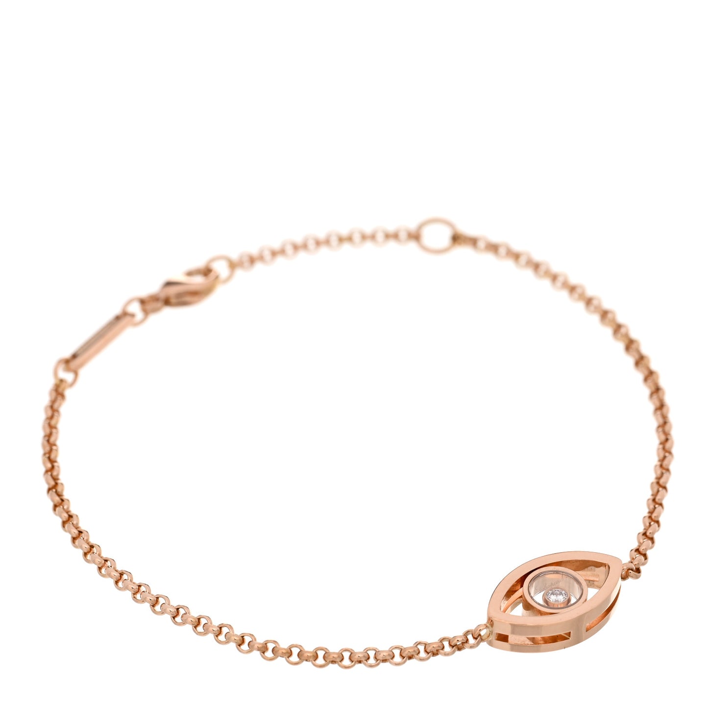 18K Rose Gold Diamond Good Luck Charms Eye Bracelet