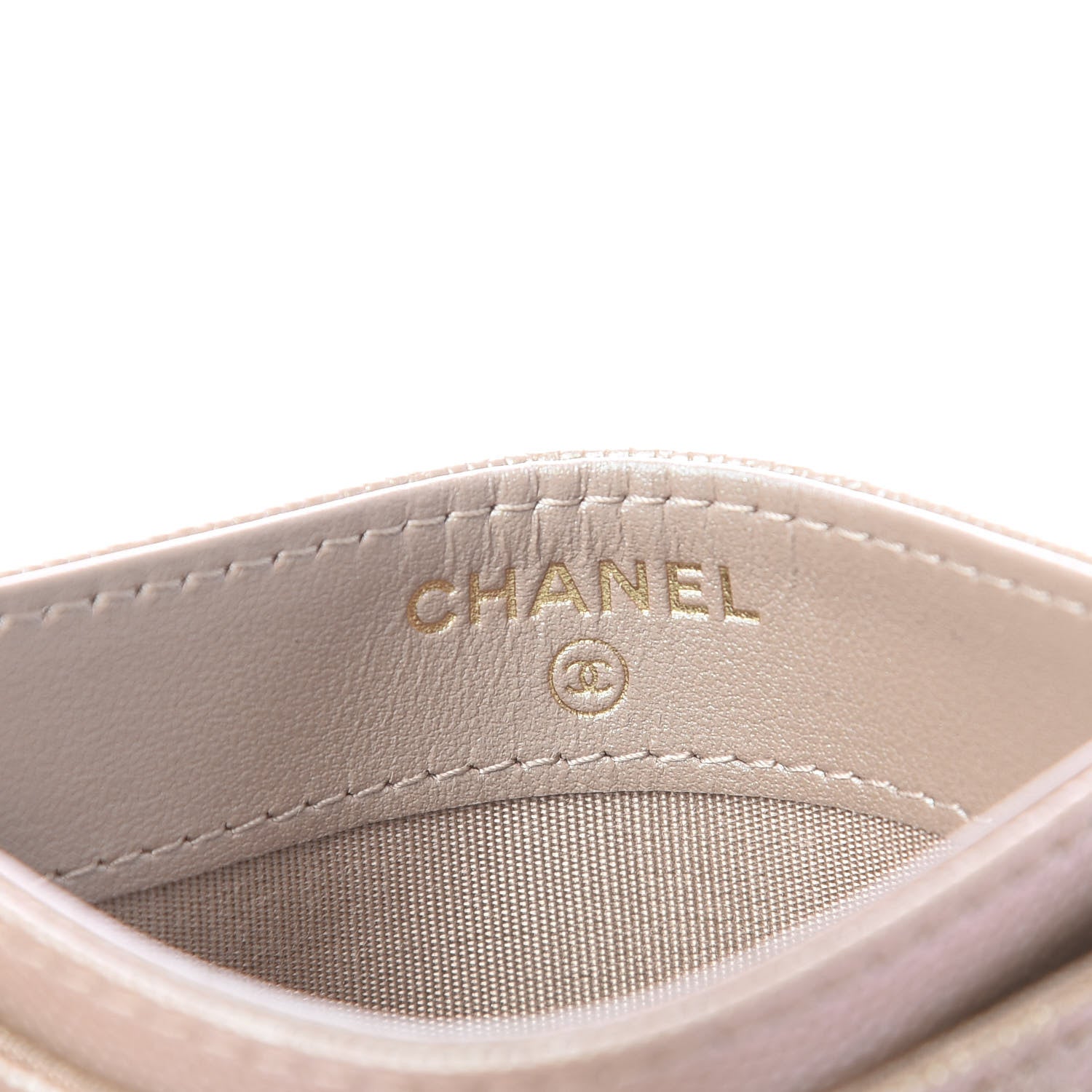 Chanel Iridescent Caviar Quilted Card Holder Beige 6 of 9