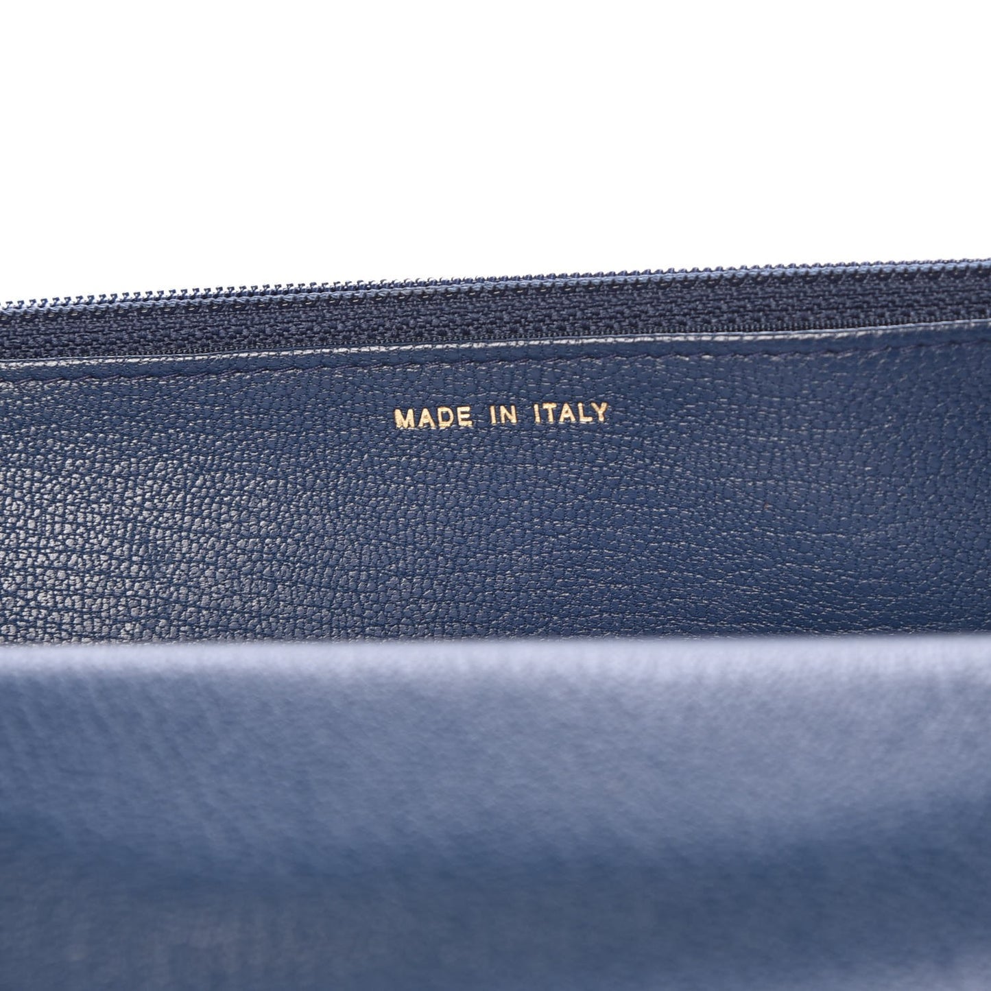 Patent Goatskin Quilted CC Eyelet Wallet On Chain WOC Blue