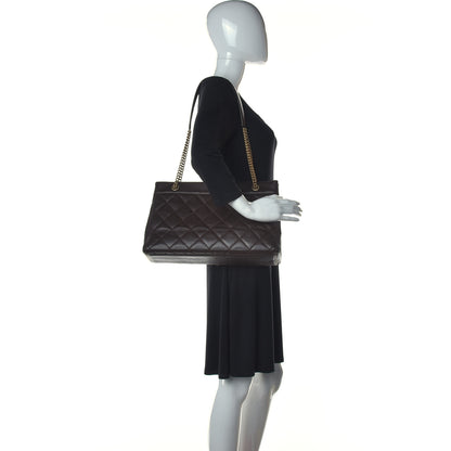 Chanel Caviar Quilted Shopping Tote Dark Brown 2 of 7