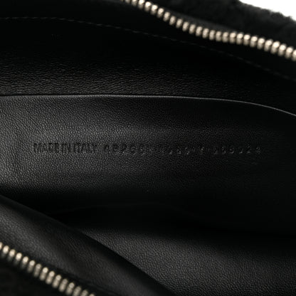 Balenciaga Sheepskin Shearling Contrasted Logo Large Zip Pouch Black 7 of 10
