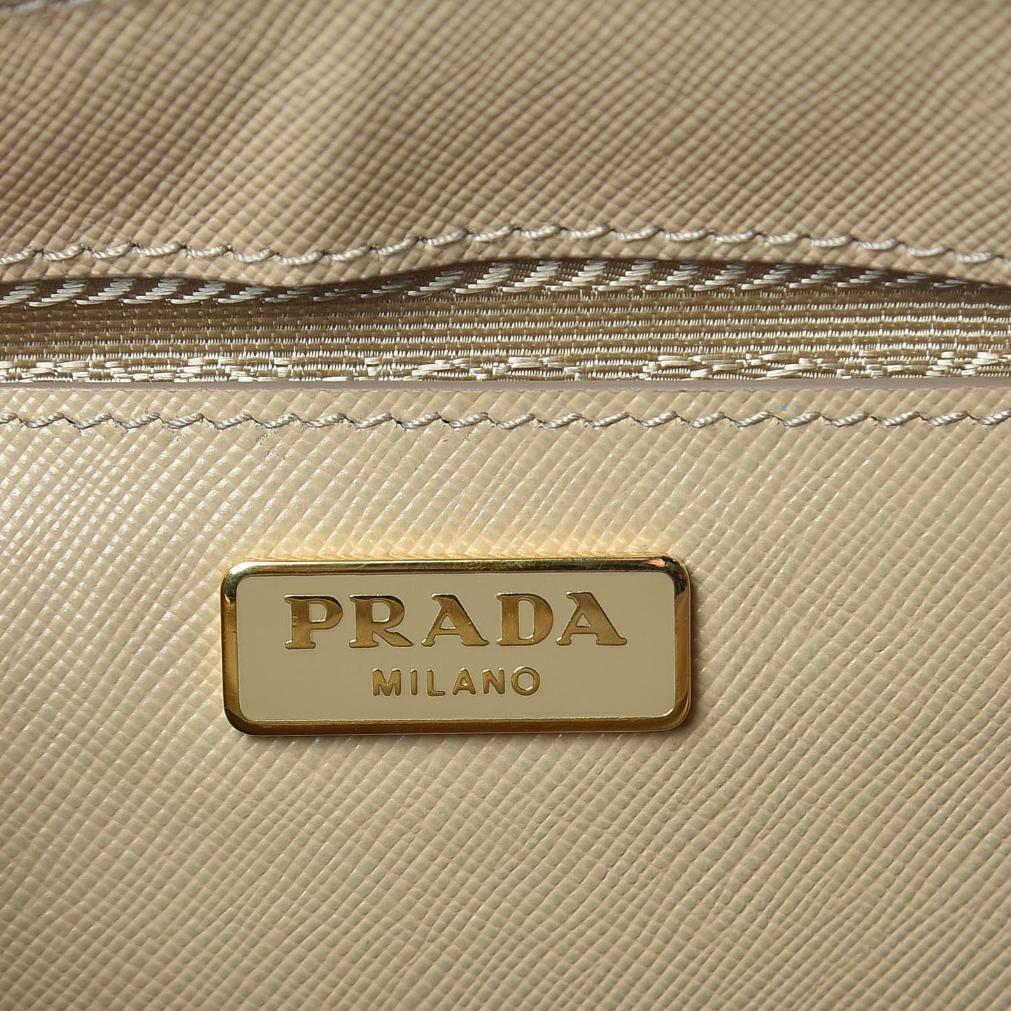 Saffiano Lux Micro Galleria Double Zip Tote Sabbia