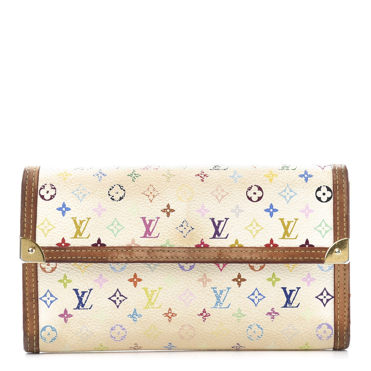 Louis Vuitton Monogram Multicolor Porte Tresor International Wallet White 1 of 11