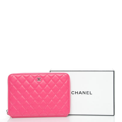 Chanel Lambskin Quilted Travel Case Pink 10 of 10