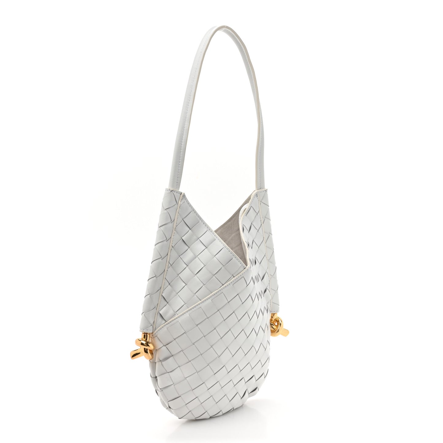 Nappa Intrecciato Small Solstice Hobo White