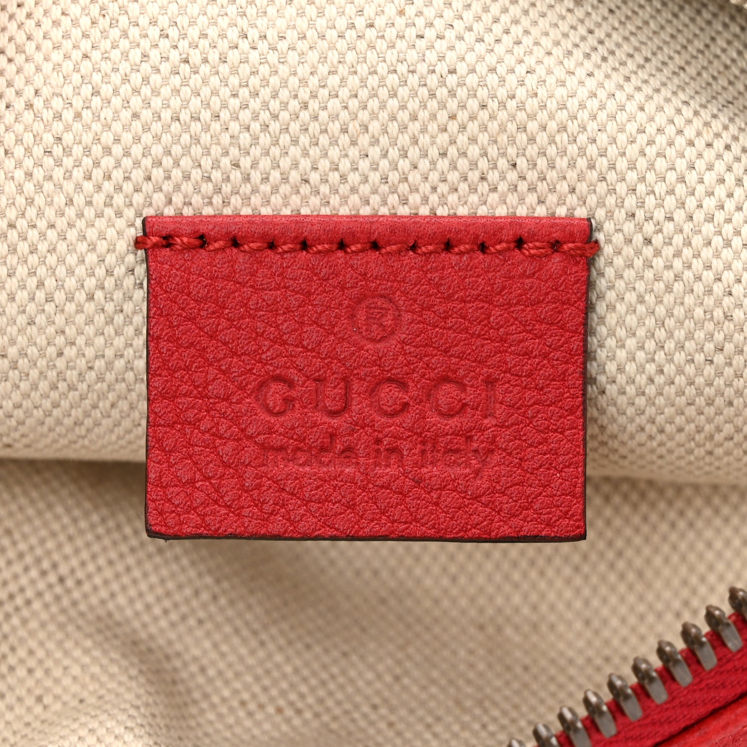 Gucci Grained Calfskin Small Logo Belt Bag Hibiscus Red 6 of 10