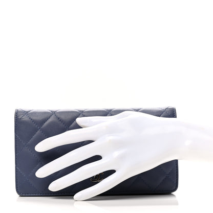 Chanel Lambskin Quilted Yen Wallet Blue 2 of 10