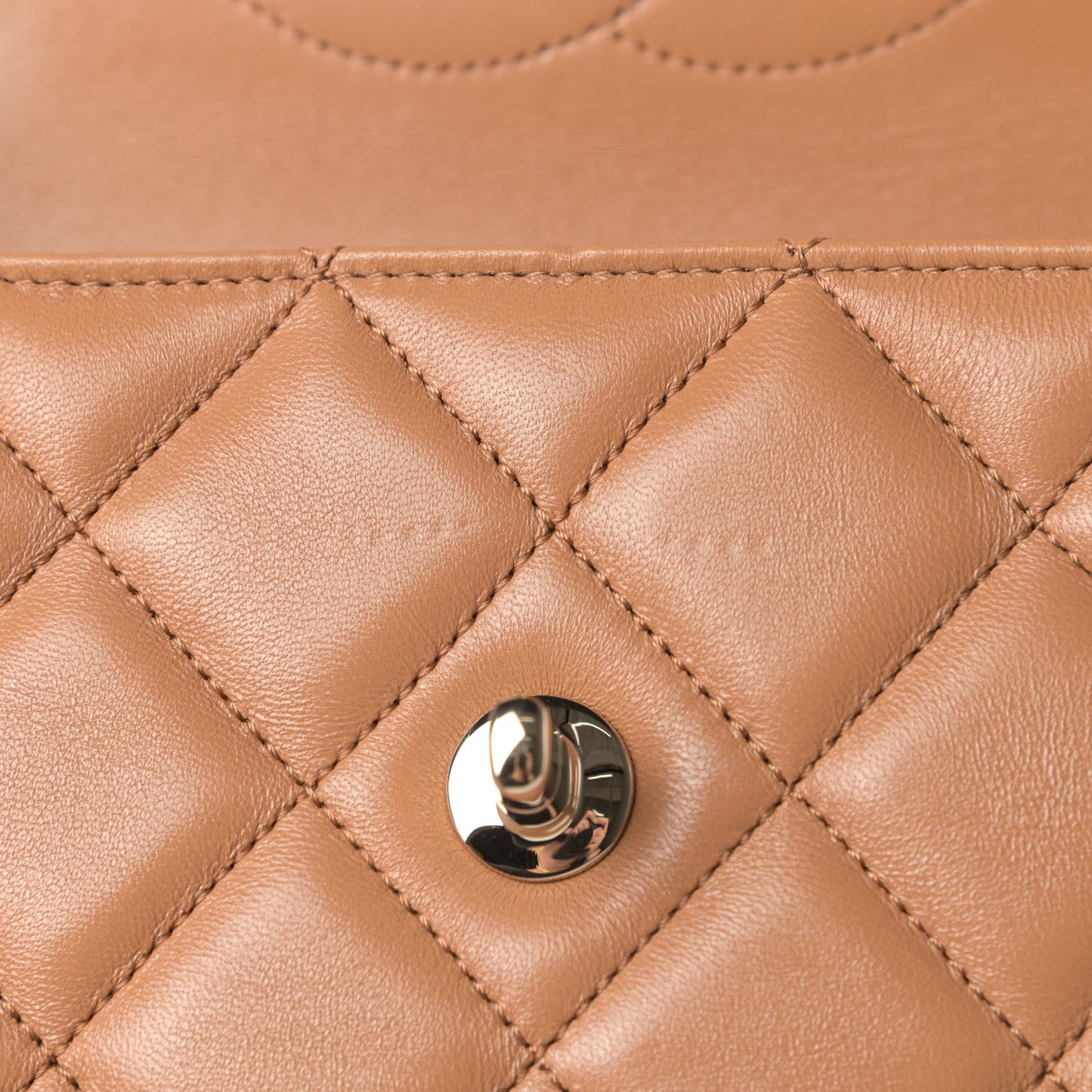 Lambskin Quilted Small Trendy CC Flap Dual Handle Bag Camel