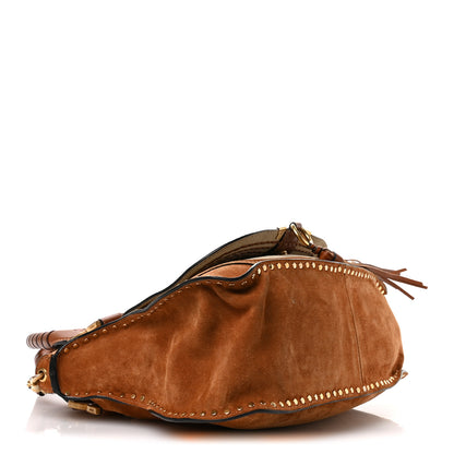 Chloe Suede Calfskin Braided Medium Marcie Satchel Caramel 4 of 12