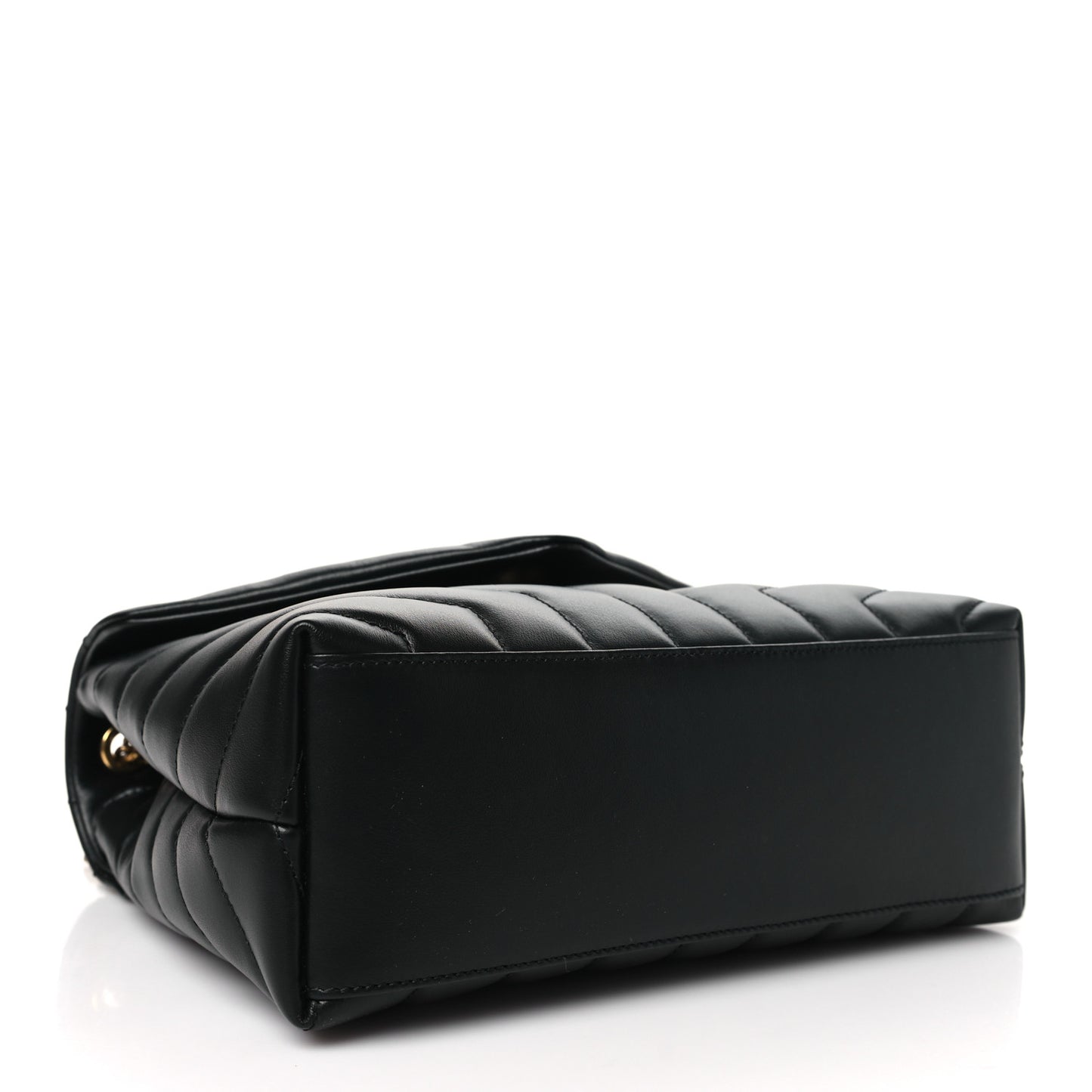 Calfskin Y Quilted Monogram Small Loulou Chain Satchel Black