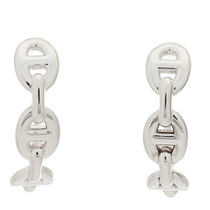 Hermes Sterling Silver Chaine D'Ancre Enchainee Climber Earrings 1 of 10