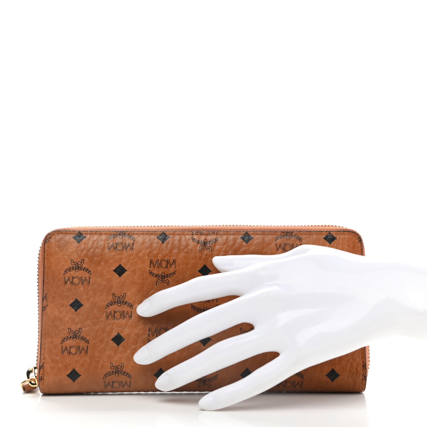 Visetos Large Zip Around Wallet Cognac
