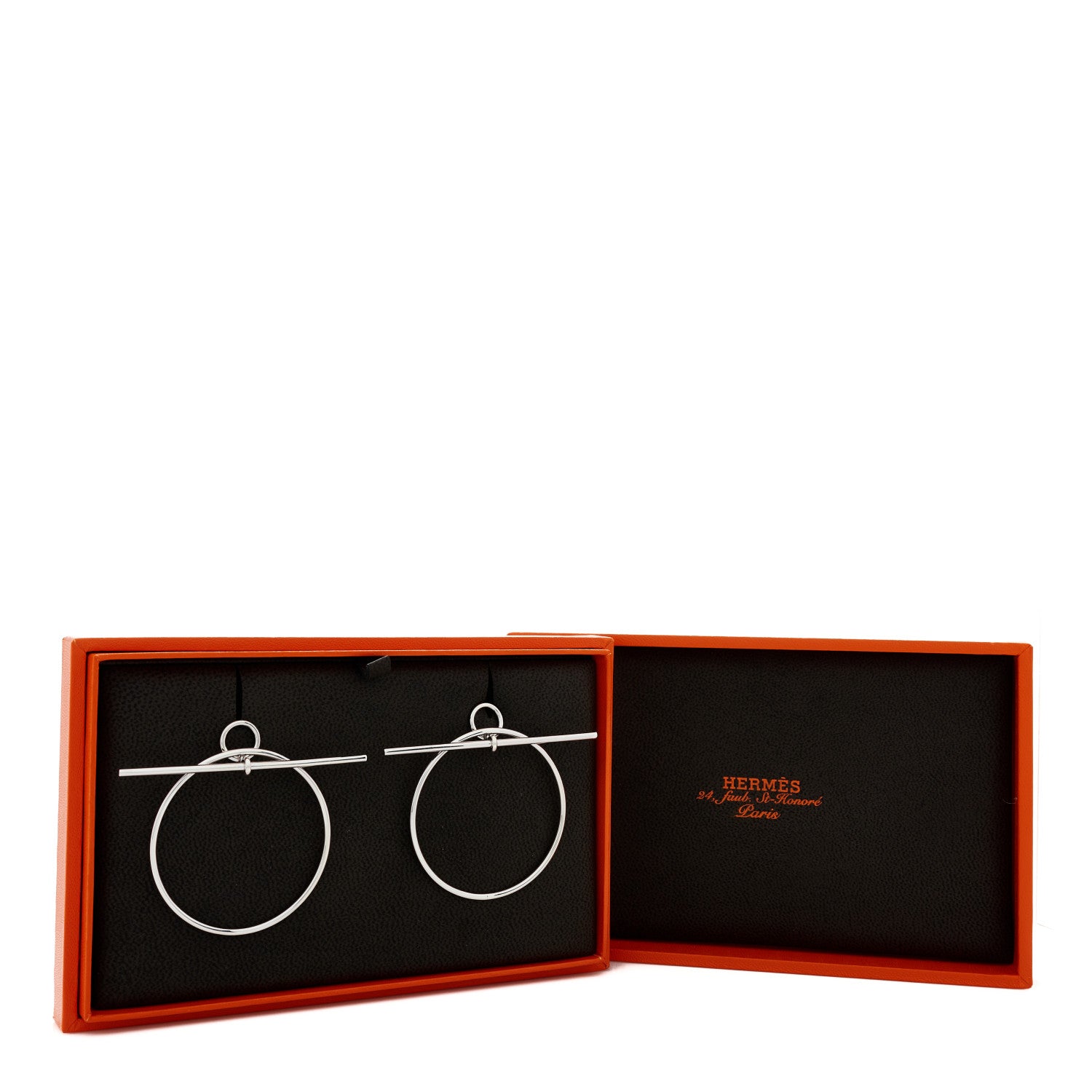 Hermes Sterling Silver MM Loop Earrings 6 of 6