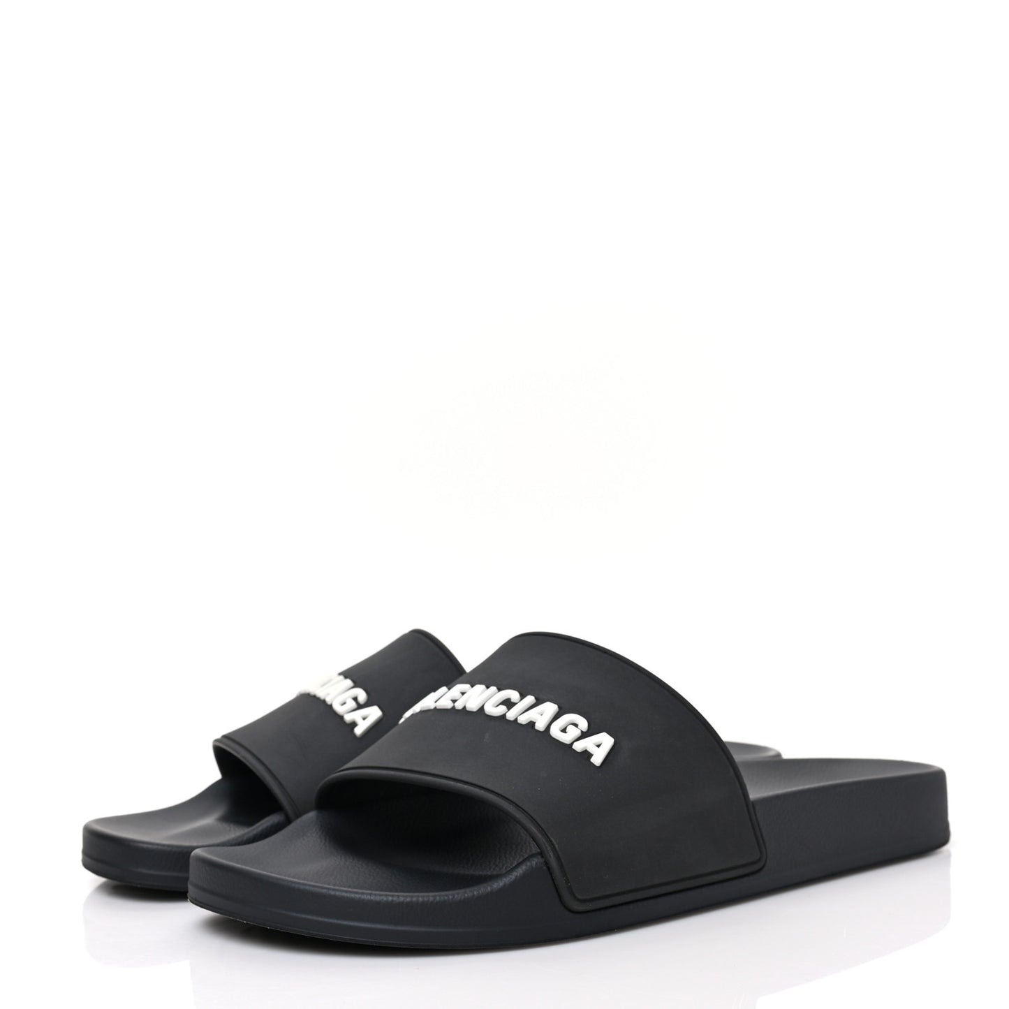Rubber Mens Logo Pool Slide Sandals 42 Black
