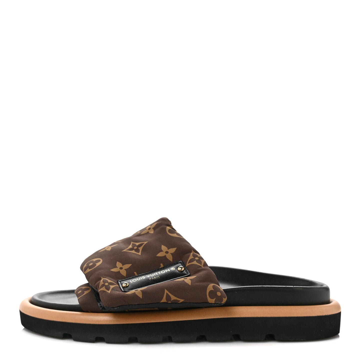 Nylon Monogram Pool Pillow Comfort Mule 38 Cacao Brown
