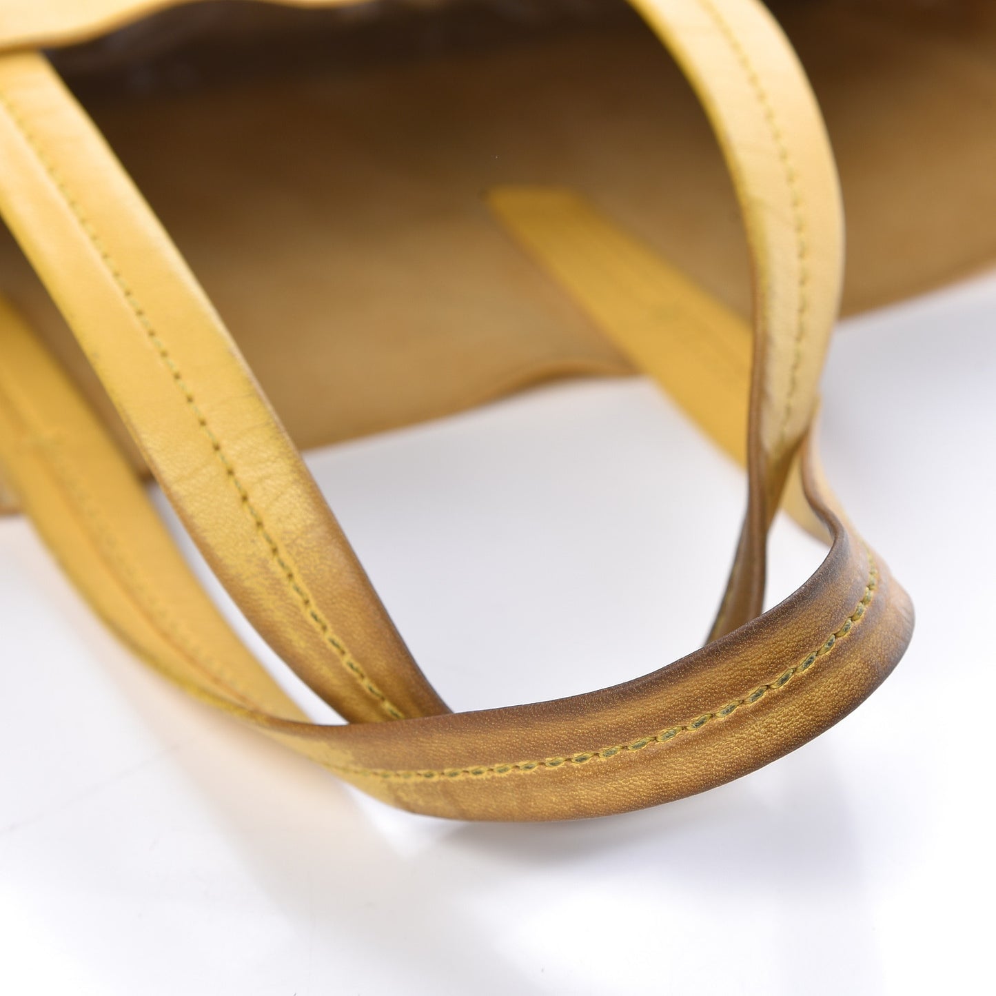 Lambskin Vertical Bi-Cabas Yellow Black