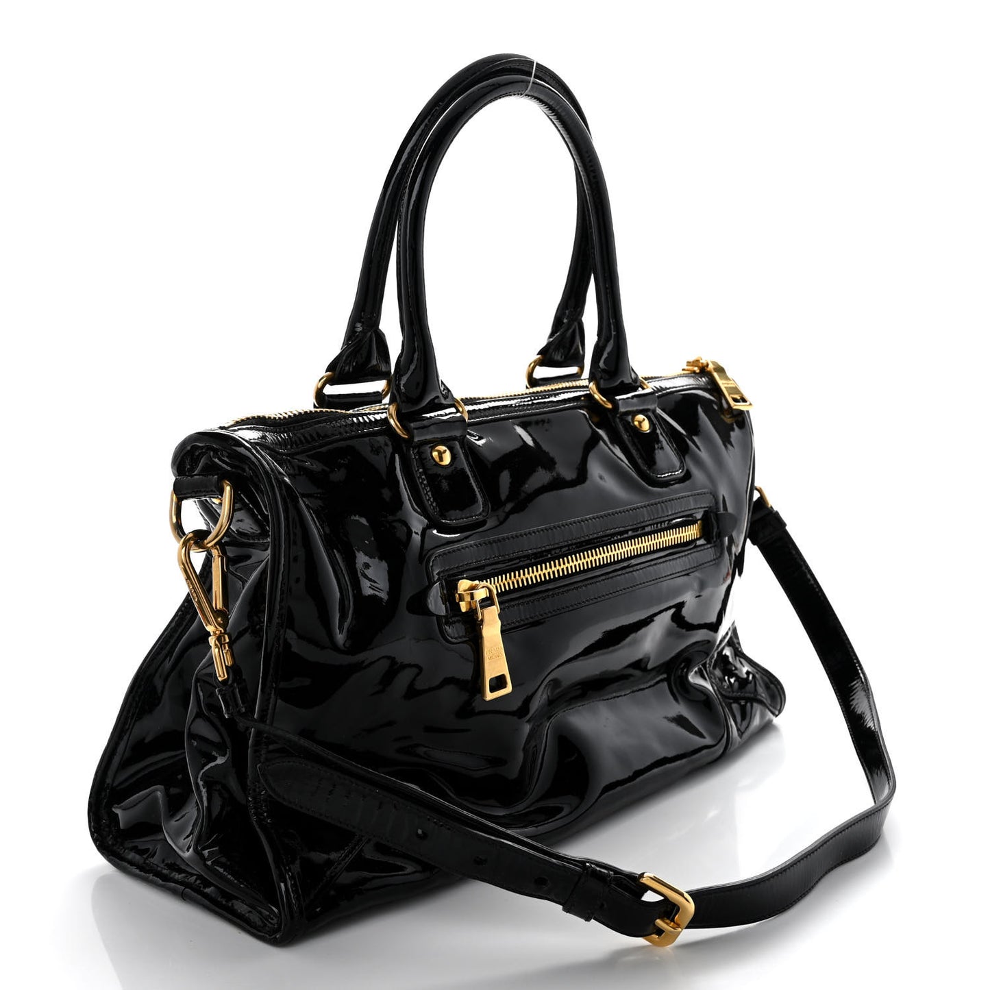 Vernice Shopping Satchel Black