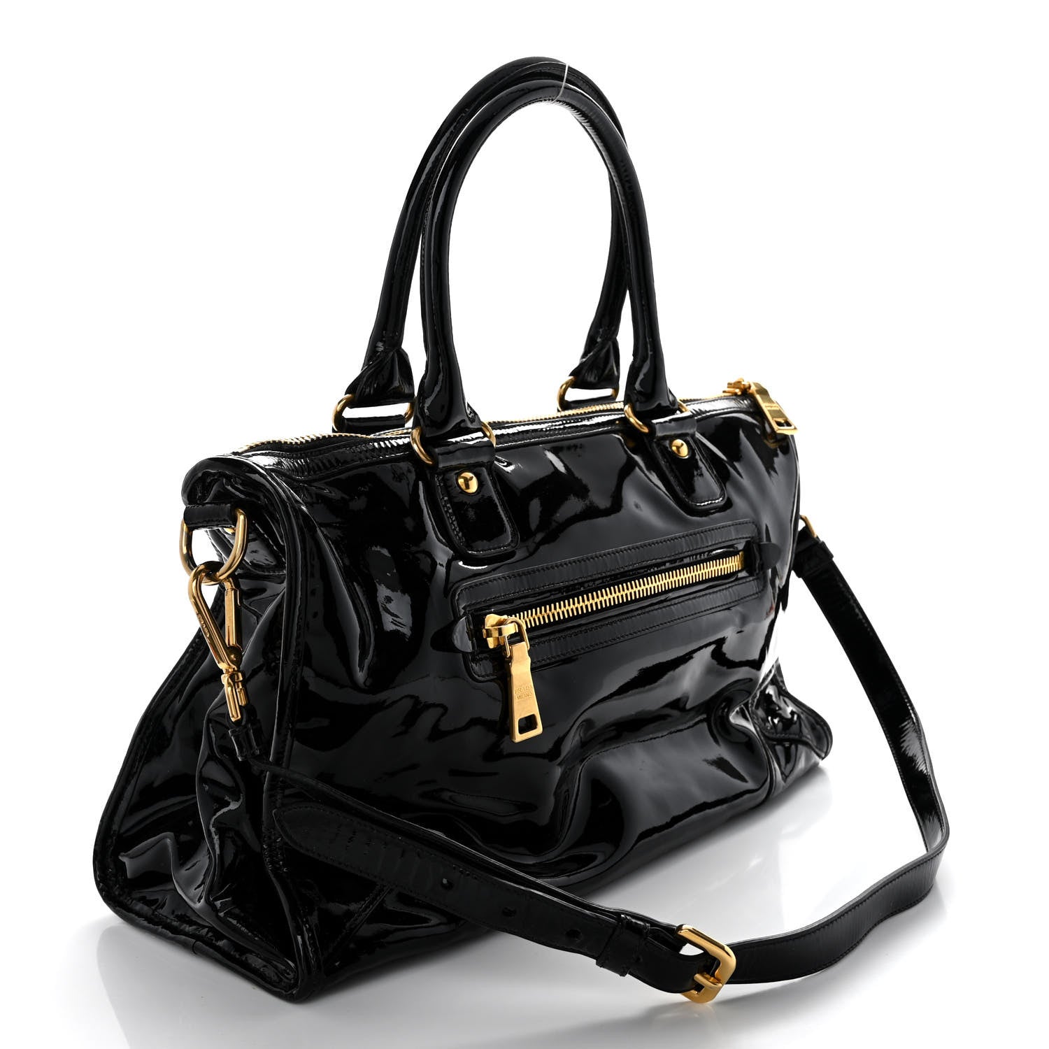 Prada Vernice Shopping Satchel Black 3 of 11