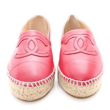 Chanel Lambskin CC Espadrilles 38 Red 3 of 10