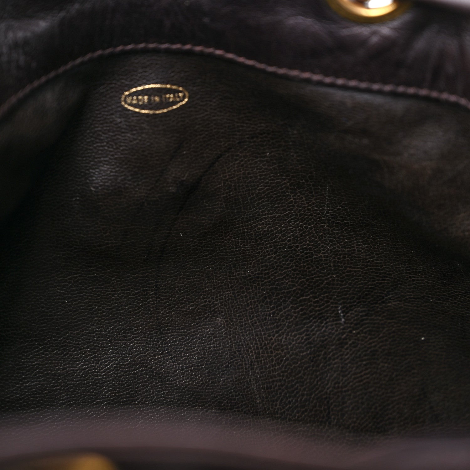 Chanel Suede Quilted Drawstring Sling Backpack Beige Brown 13 of 23