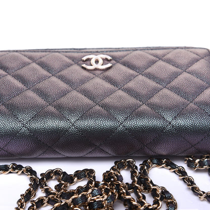 Chanel Iridescent Caviar Quilted Wallet On Chain WOC Black 27 of 29