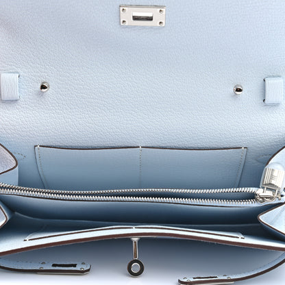 Hermes Chevre Mysore Kelly Wallet To Go Bleu Brume 5 of 7