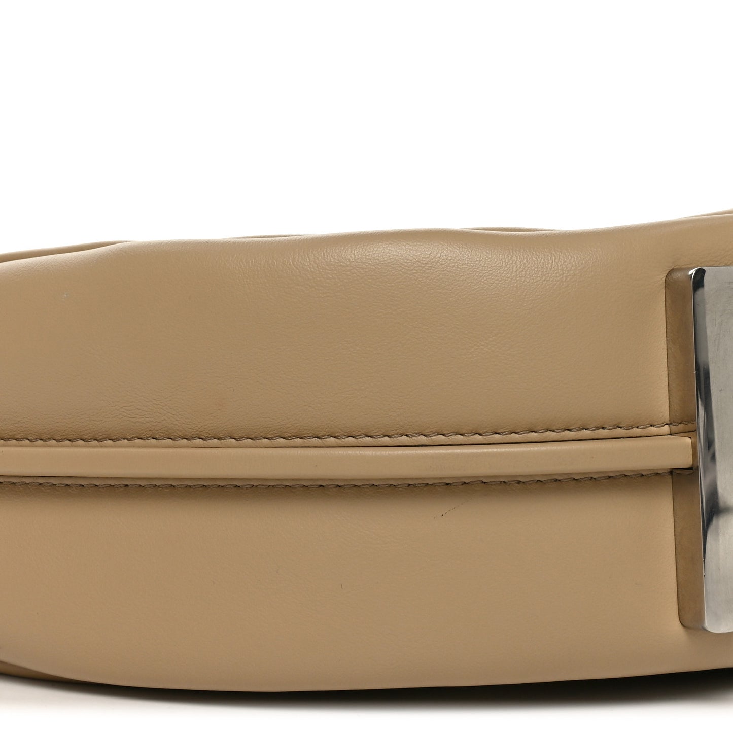 Vitello Grace Matte Metal Handle Medium Fendigraphy Hobo Bag Beige Amido