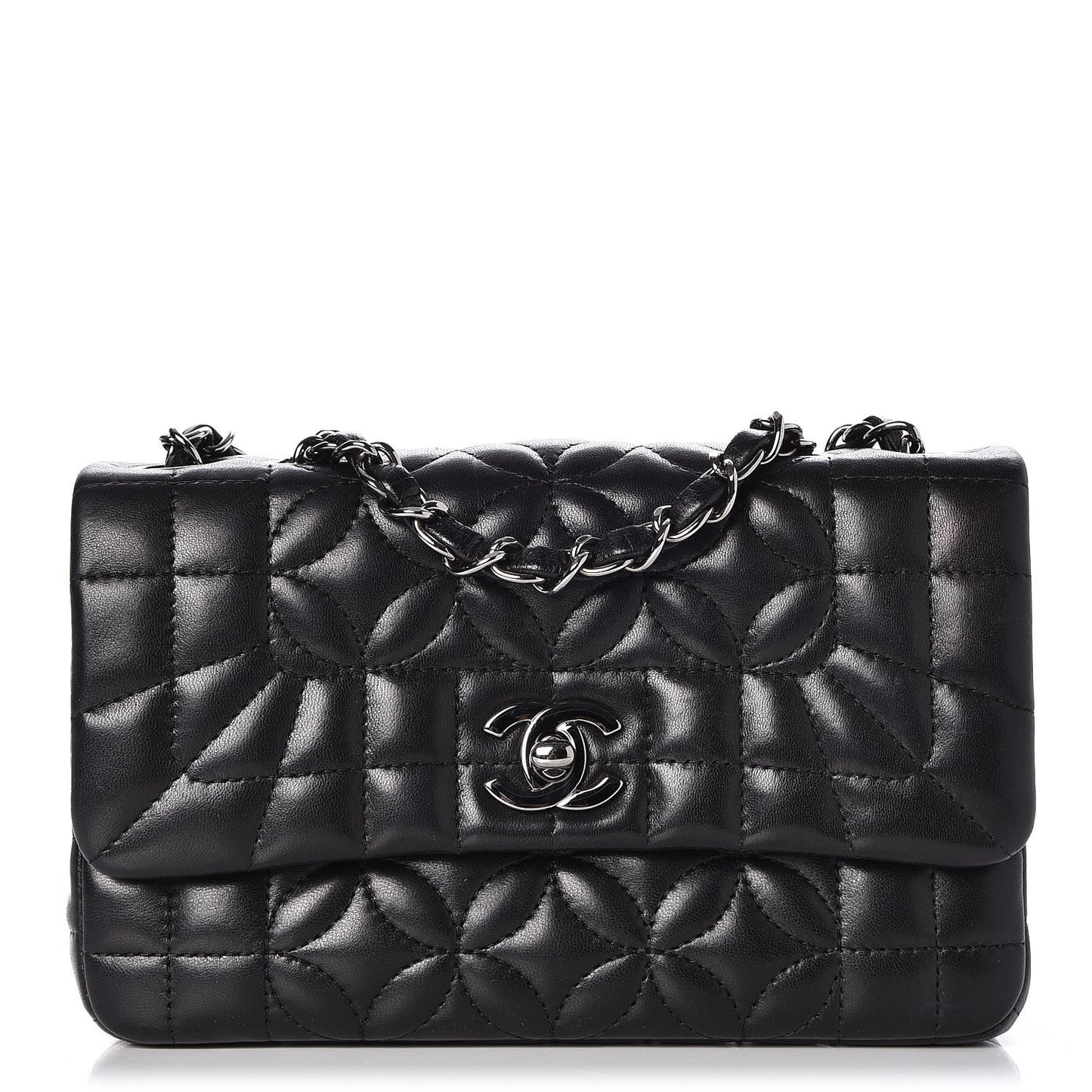 Lambskin Lady Graphic Mini Flap Black
