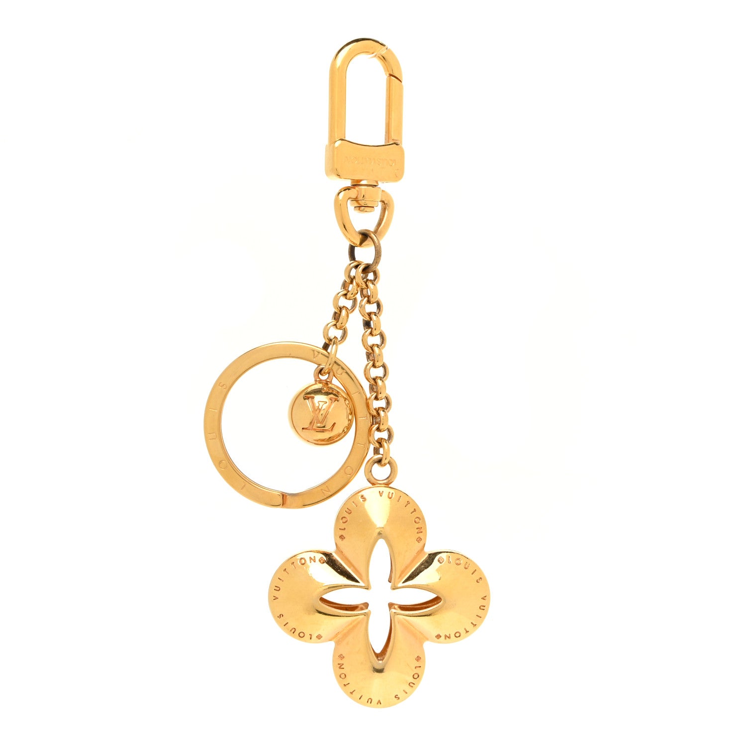 Louis Vuitton Metal Eclipse Bag Charm Key Holder Gold 1 of 6