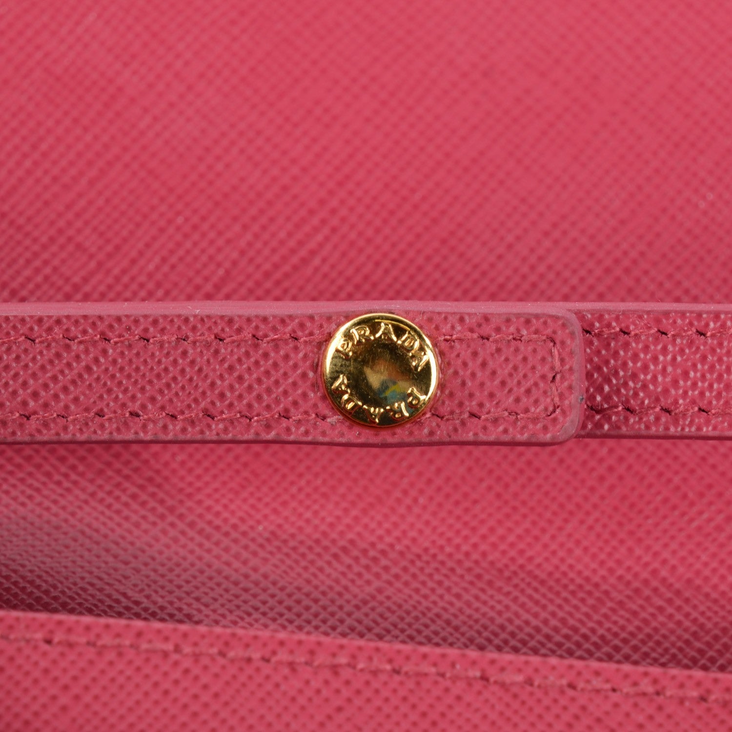 Prada Saffiano Metal Large Chain Wallet Peonia 11 of 12