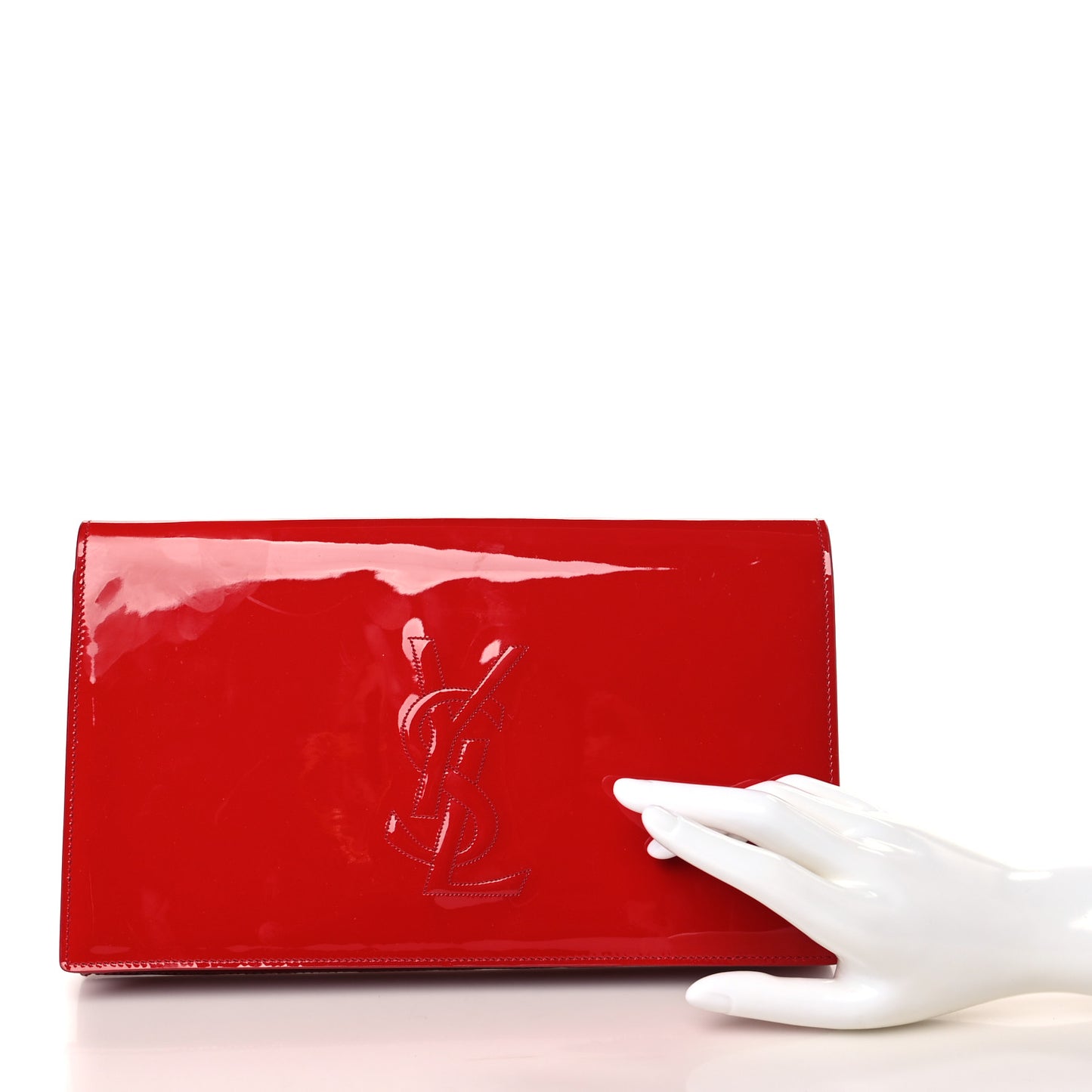 Patent Monogram Large Belle De Jour Clutch Red