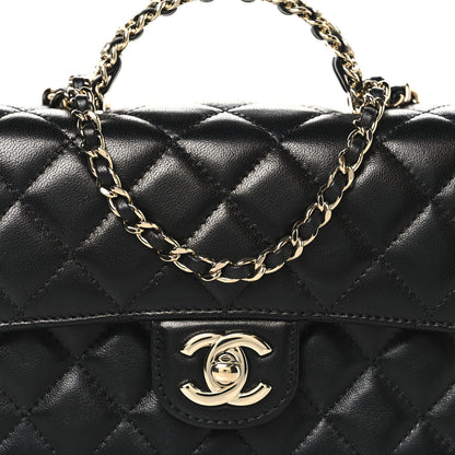 Chanel Lambskin Quilted Mini Crystal Top Handle Rectangular Flap Black 8 of 11