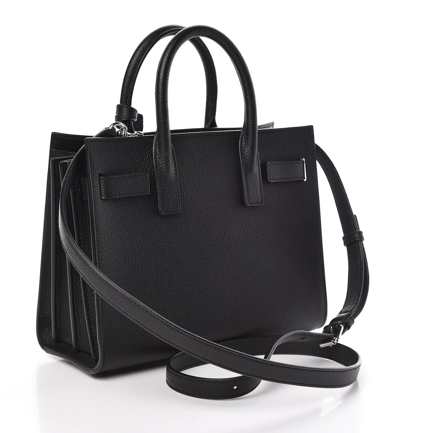 Grained Calfskin Nano Sac De Jour Black