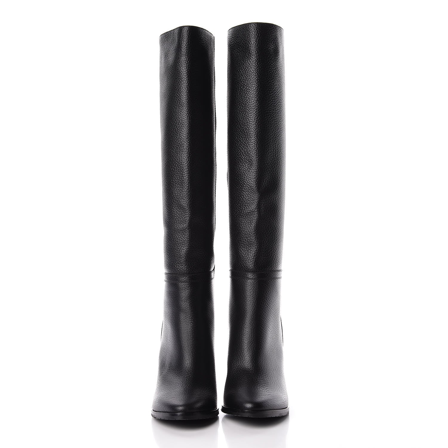 Jimmy Choo Grainy Calfskin Knee High Boots 38.5 Black 2 of 8