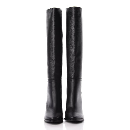 Jimmy Choo Grainy Calfskin Knee High Boots 38.5 Black 2 of 8