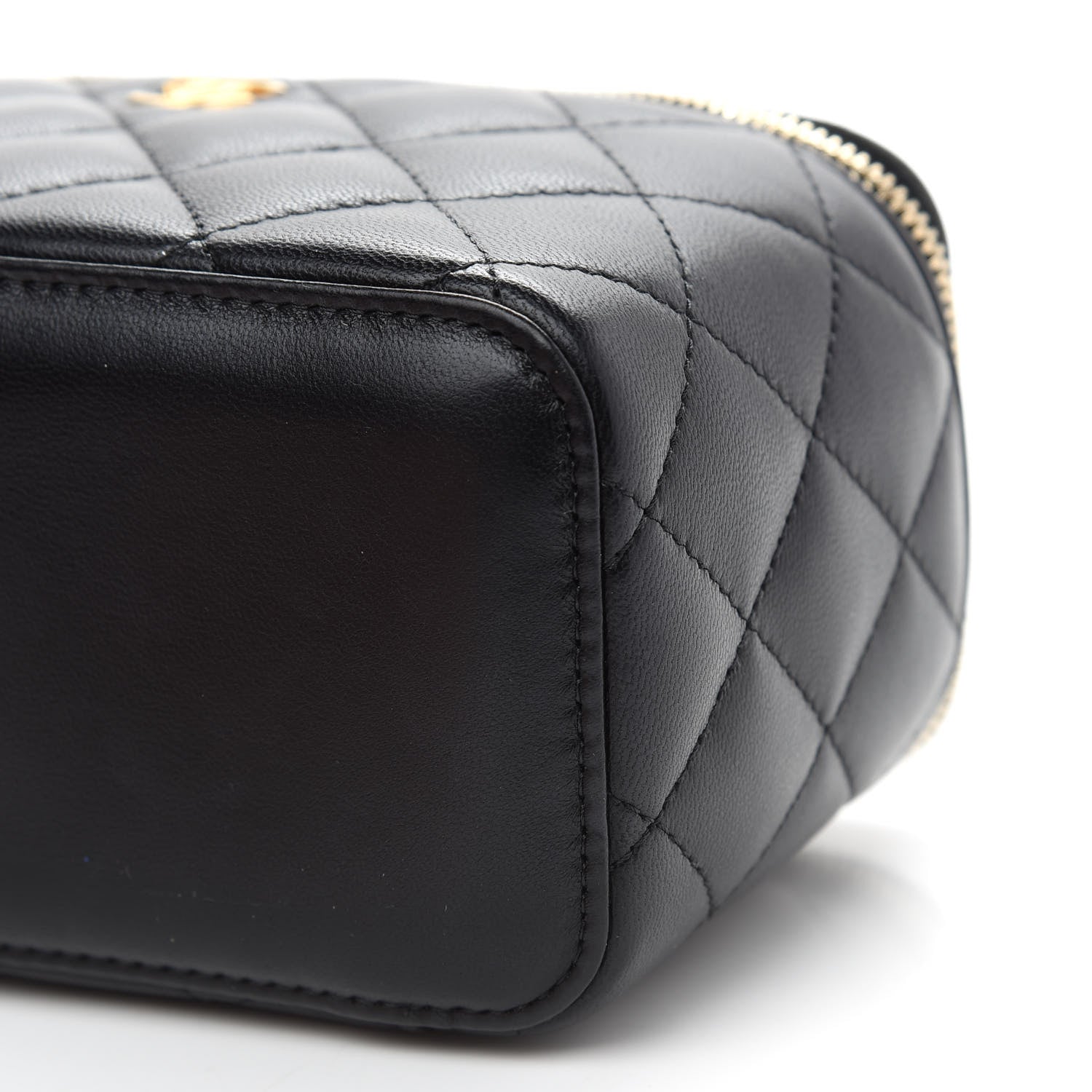 Chanel Lambskin Quilted Small Pearl Crush Vanity Case With Chain Black 9 of 9