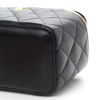 Chanel Lambskin Quilted Small Pearl Crush Vanity Case With Chain Black 9 of 9