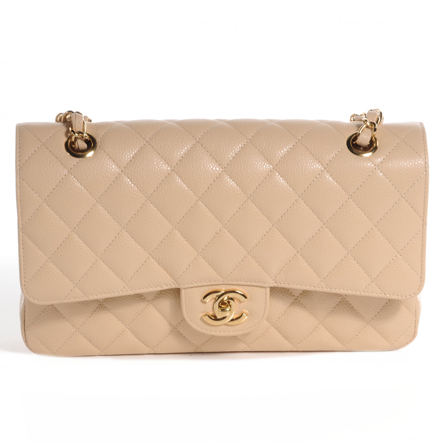 Chanel Caviar Quilted Medium Double Flap Beige 1 of 9