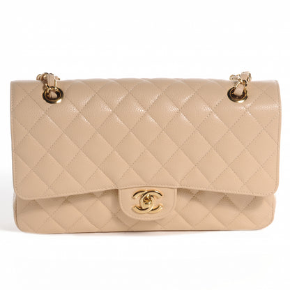 Chanel Caviar Quilted Medium Double Flap Beige 1 of 9