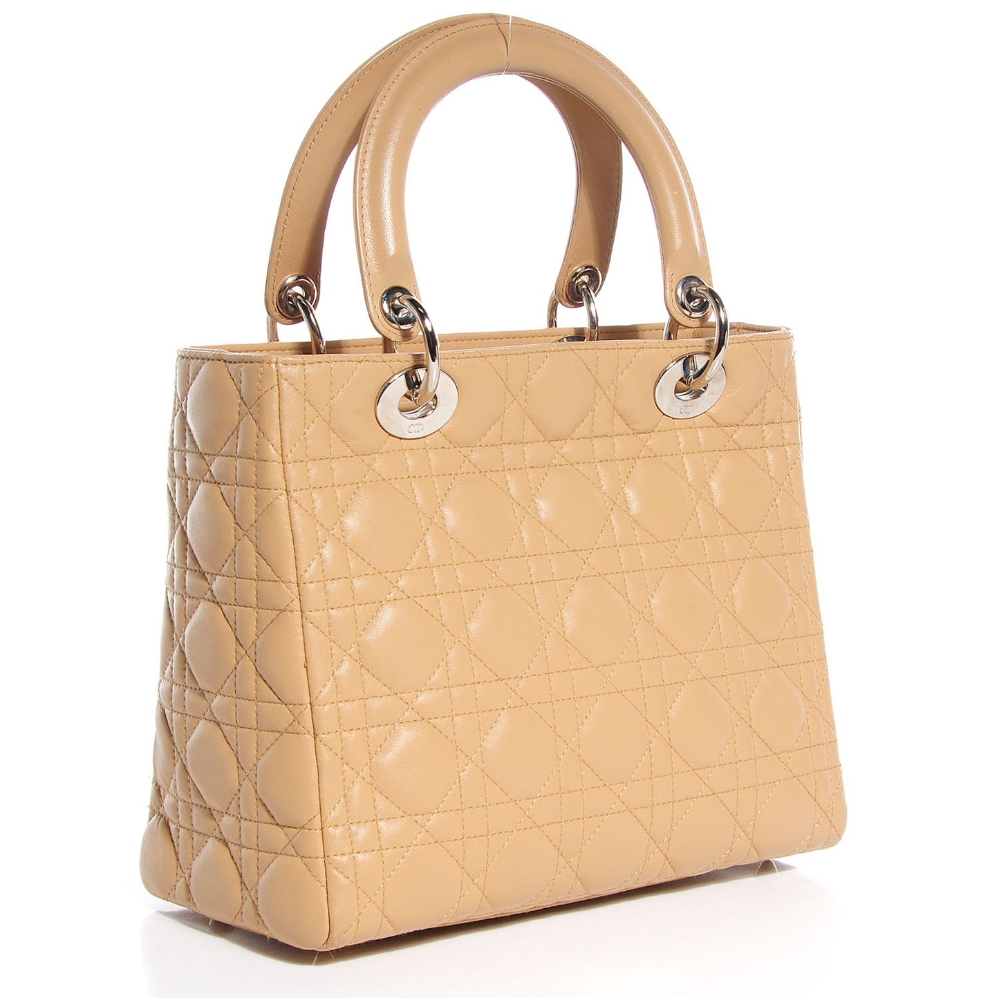 Lambskin Cannage Medium Lady Dior Beige