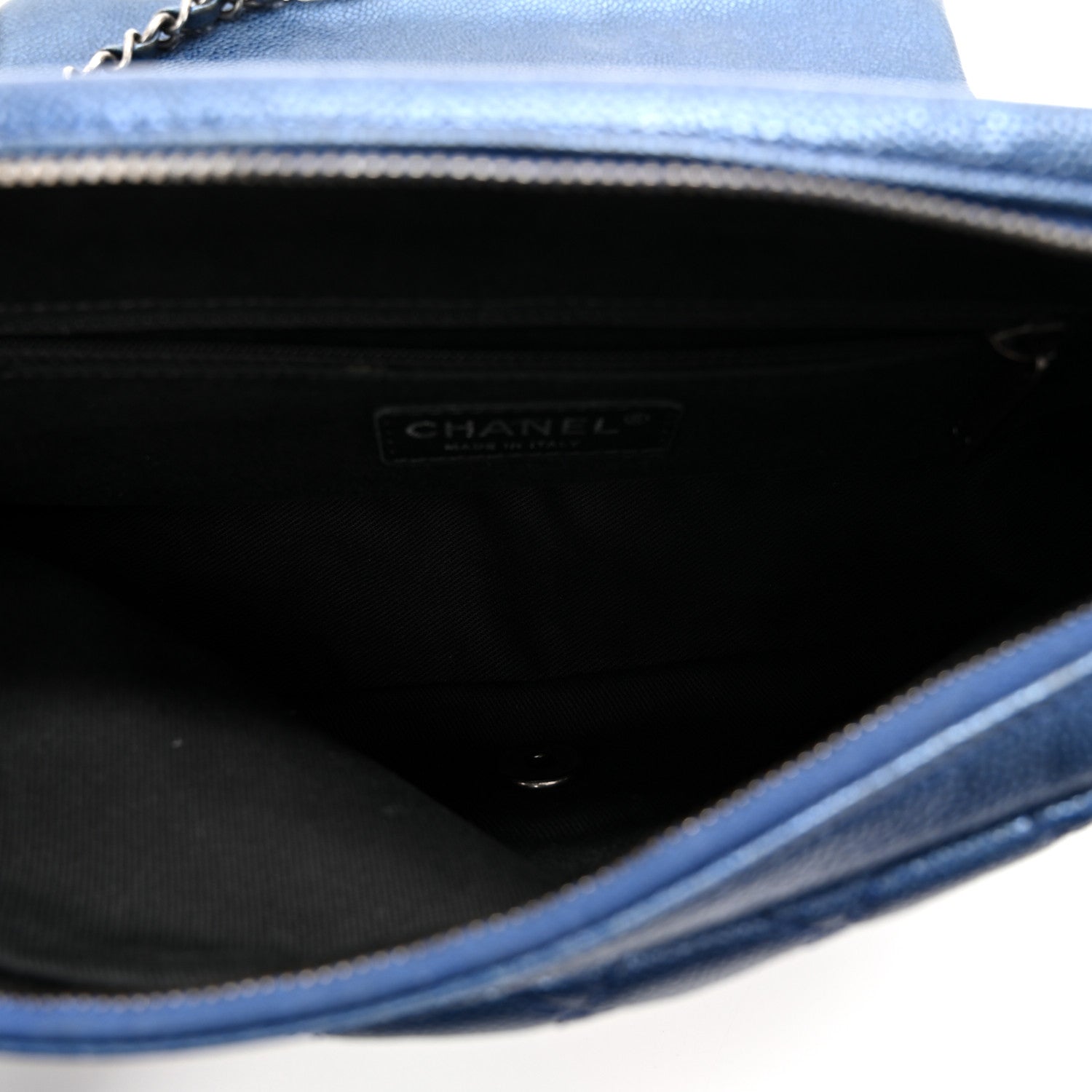 Chanel Iridescent Caviar Quilted Jumbo Easy Flap Dark Blue 9 of 21