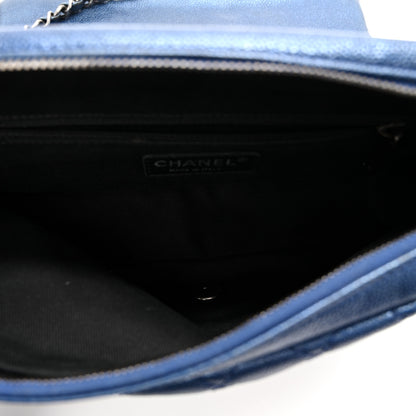 Chanel Iridescent Caviar Quilted Jumbo Easy Flap Dark Blue 9 of 21