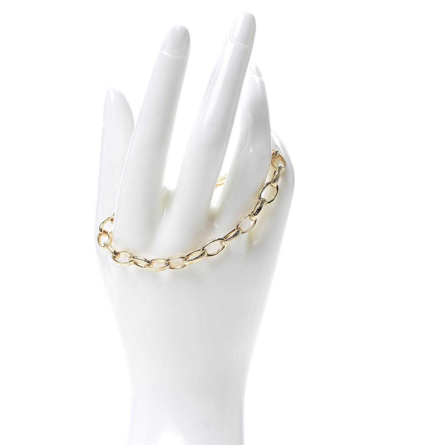 18K Yellow Gold Open Link Chain Bracelet 18